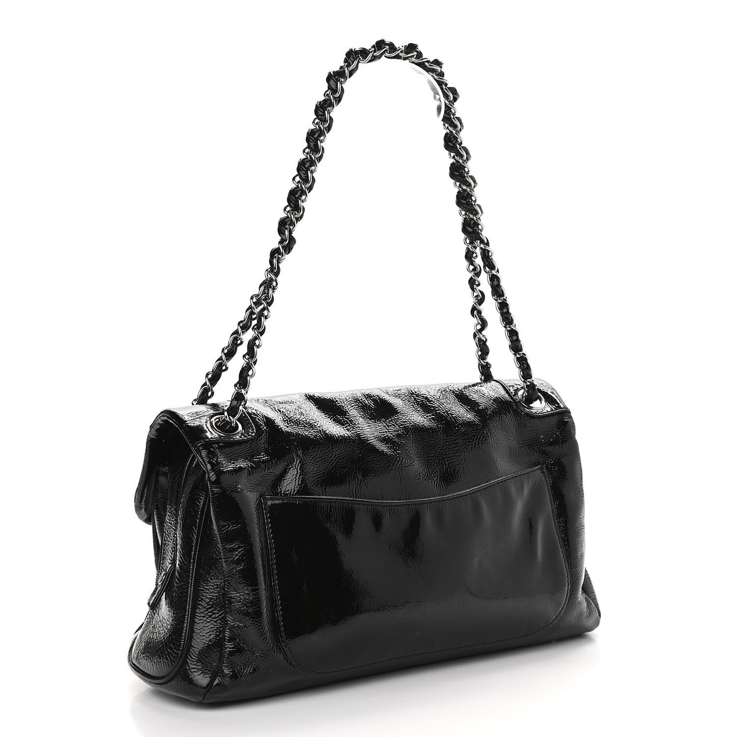 Patent Large Luxe Ligne Flap Black