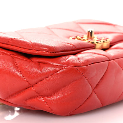 Chanel Lambskin Quilted Chanel 19 Waist Bag Red 9 of 14