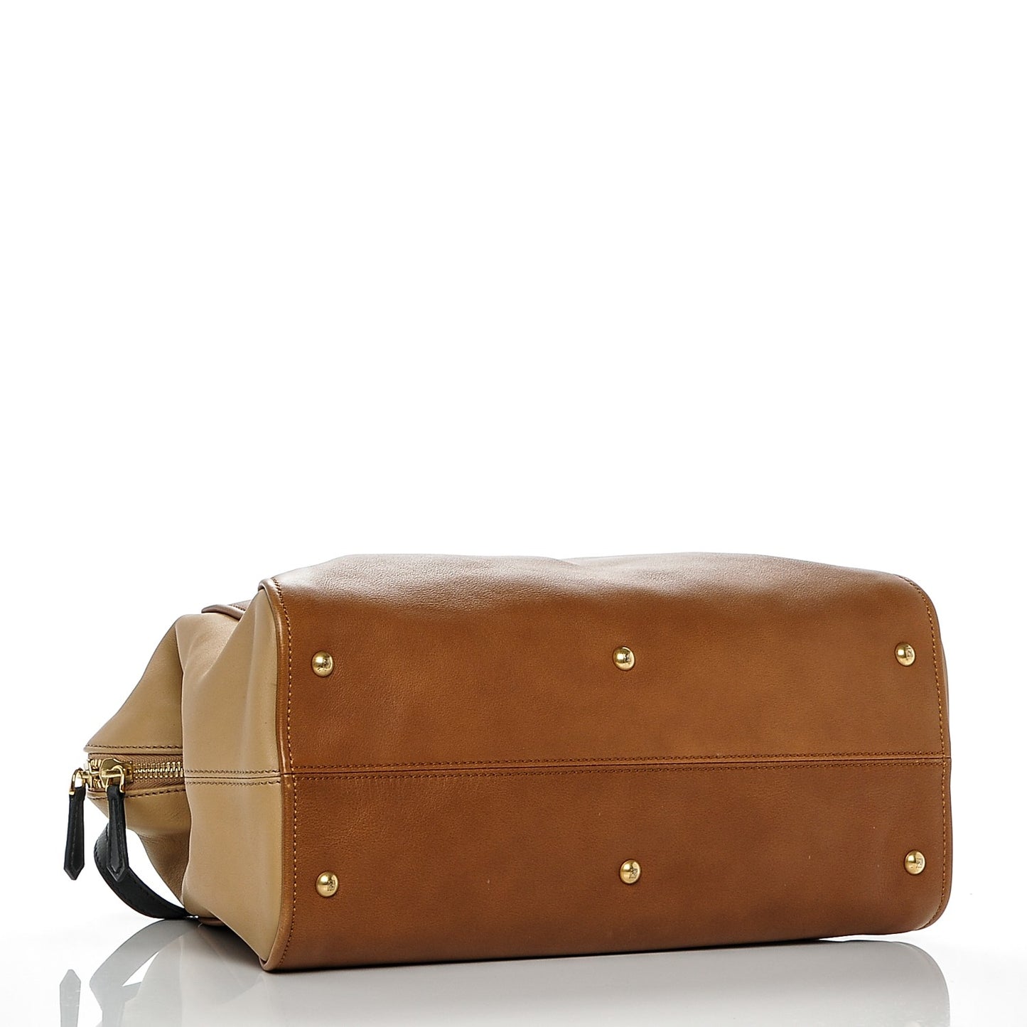 Calfskin Large Chameleon Tote Cognac Camel Black