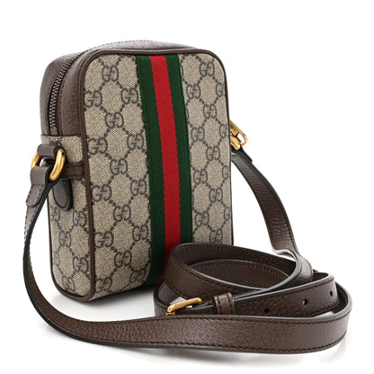 Gucci GG Supreme Monogram Web Mini Ophidia Messenger Brown 3 of 10