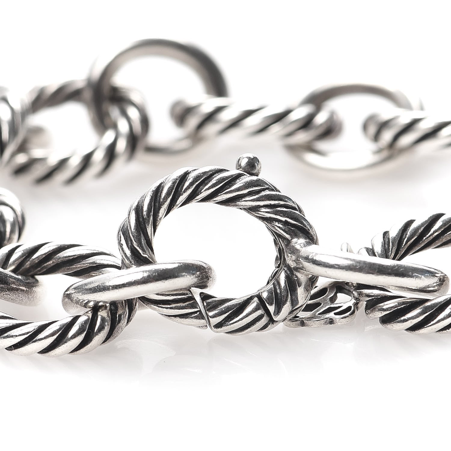 David Yurman Sterling Silver 10mm Medium Oval Link Bracelet 4 of 5