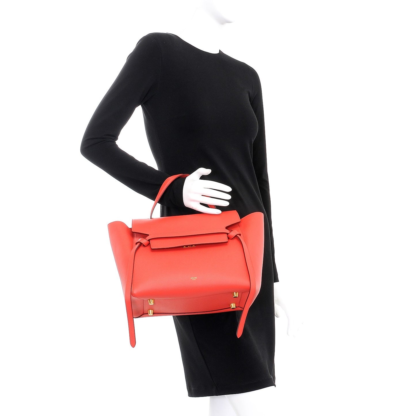 Grained Calfskin Mini Belt Bag Vermillion
