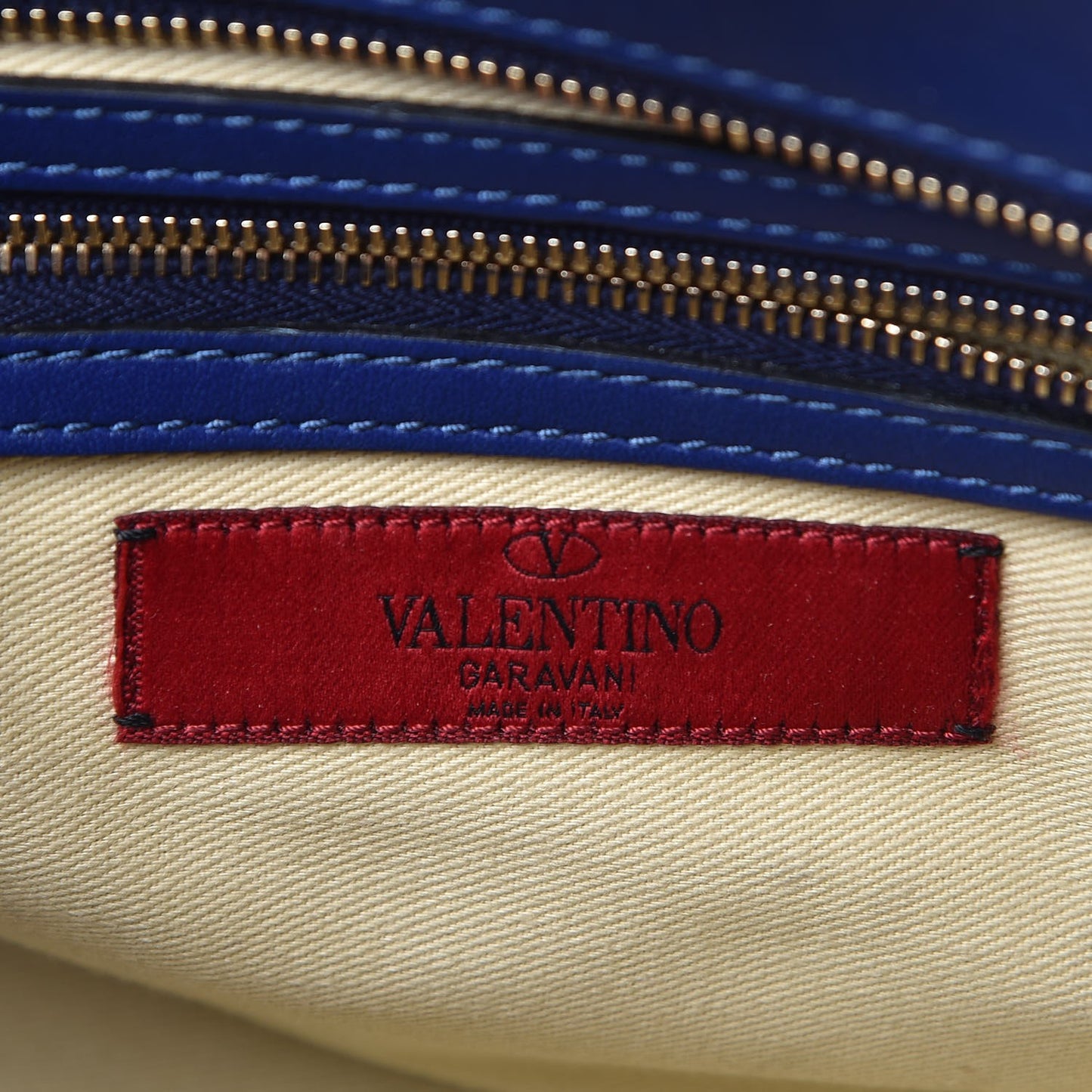 Vitello Small Rockstud Double Handle Tote Blue China
