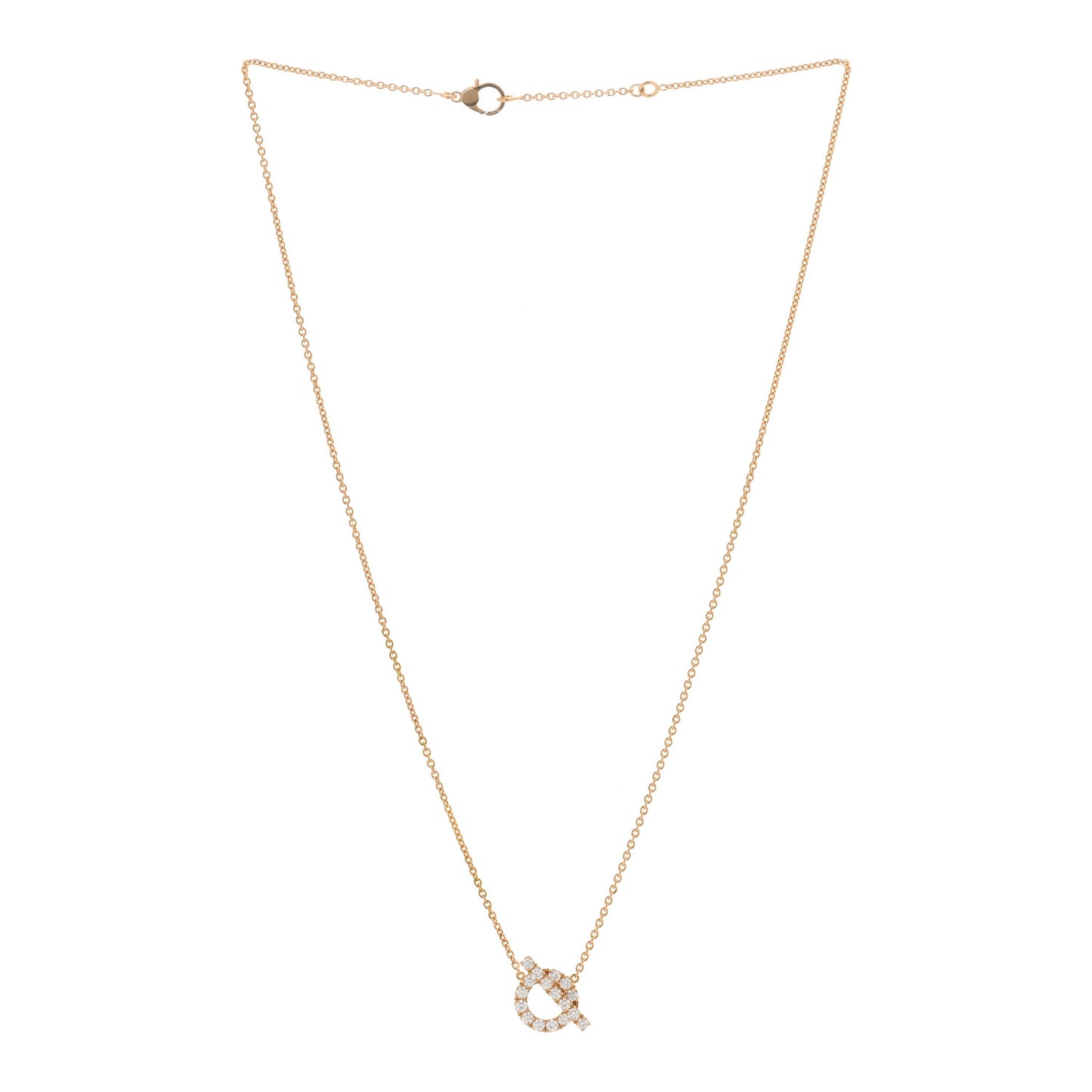 18K Rose Gold Diamond Finesse Pendant Necklace