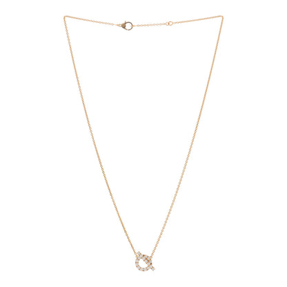 Hermes 18K Rose Gold Diamond Finesse Pendant Necklace 2 of 3