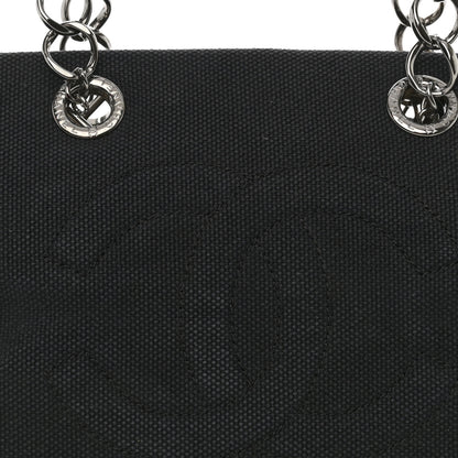 Chanel Lambskin Canvas Chocolate Bar CC Shopping Tote Black 7 of 12