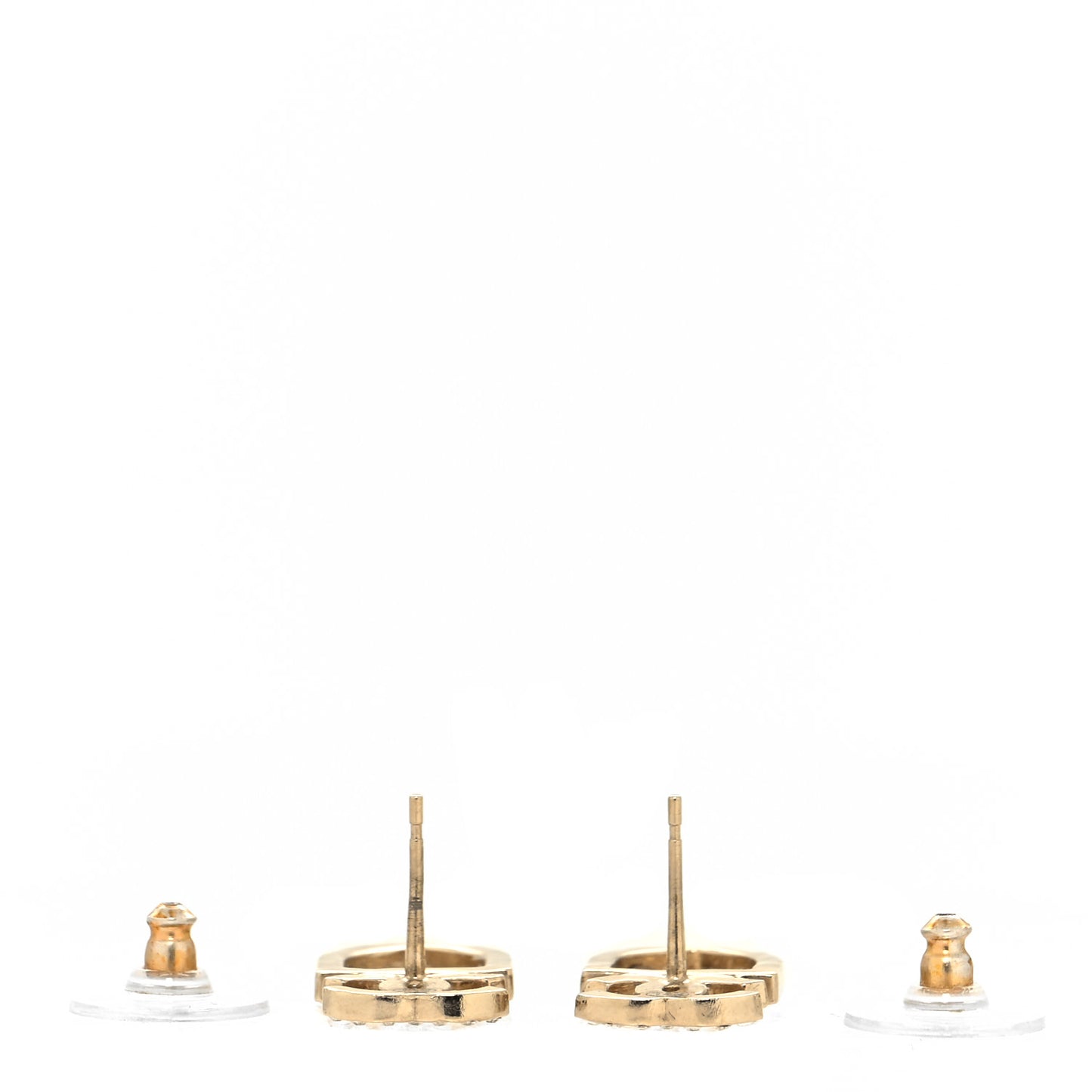 Crystal CC Sergeant Chanel Earrings Gold