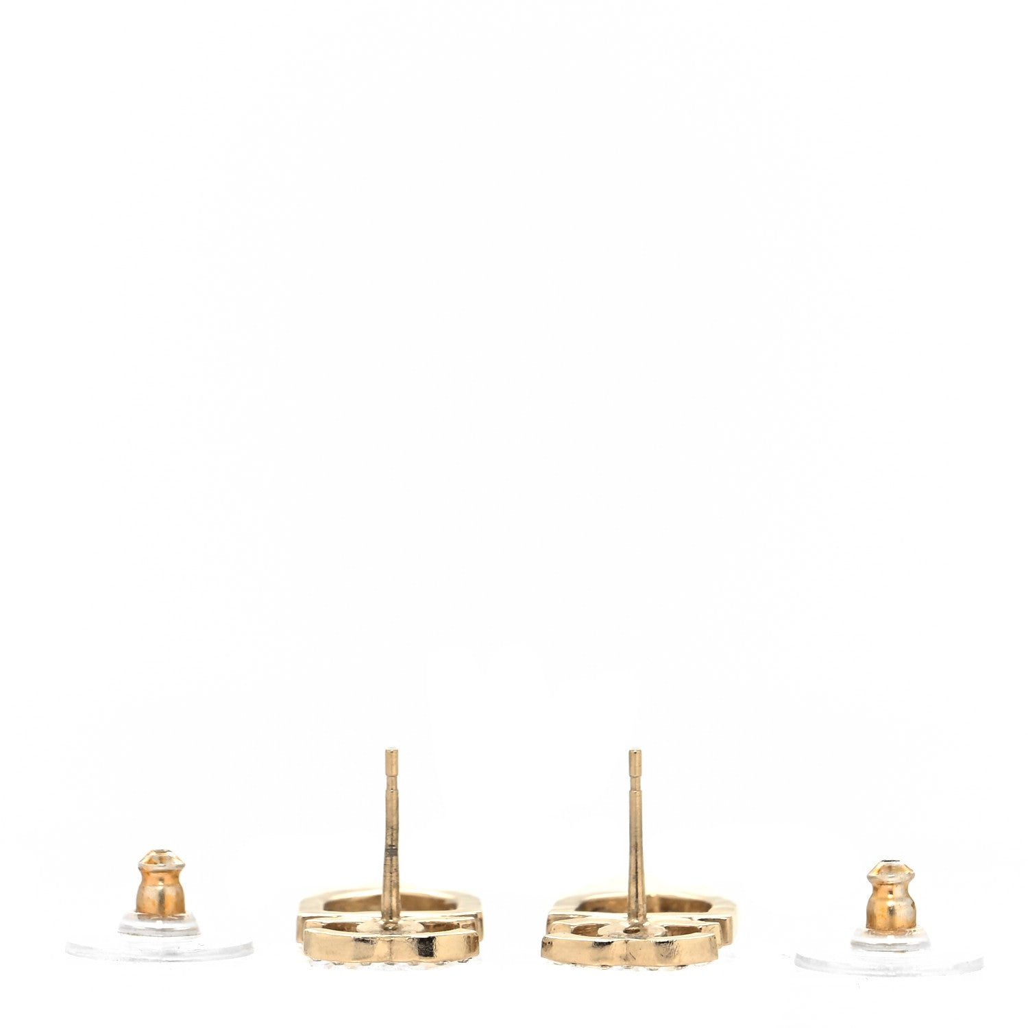 Chanel Crystal CC Sergeant Chanel Earrings Gold 3 of 4