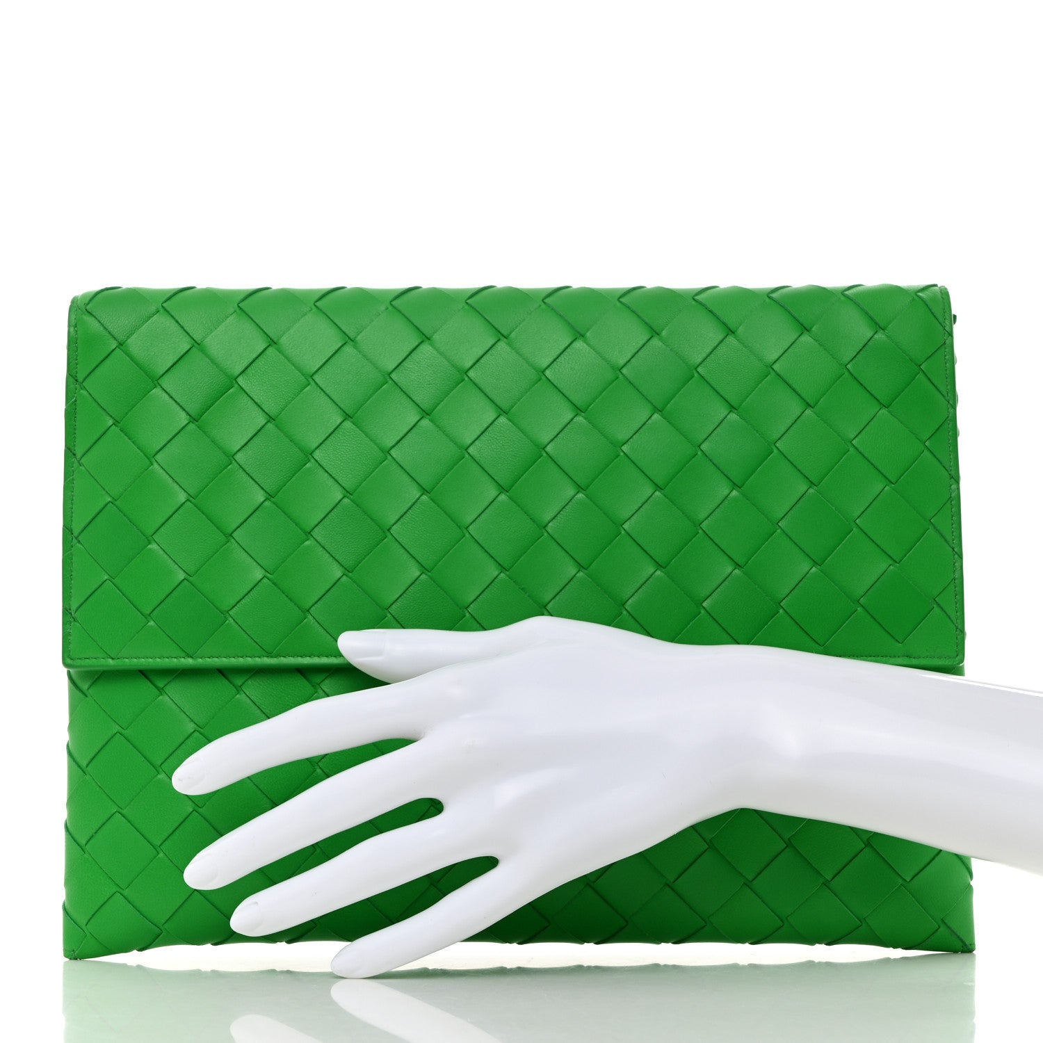 Bottega Veneta Nappa Intrecciato Flap Pouch Parakeet 2 of 8