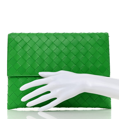 Bottega Veneta Nappa Intrecciato Flap Pouch Parakeet 2 of 8
