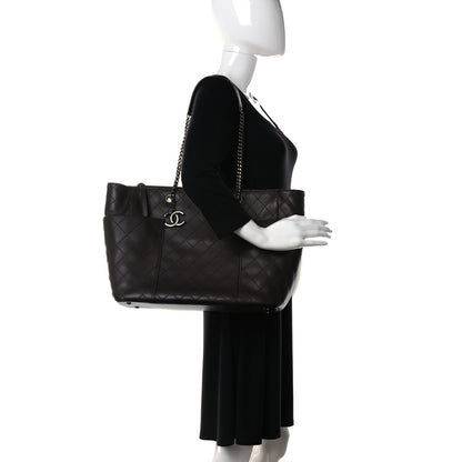 Chanel Calfskin Stitched CC Pocket Shopping Tote Dark Brown 2 of 10