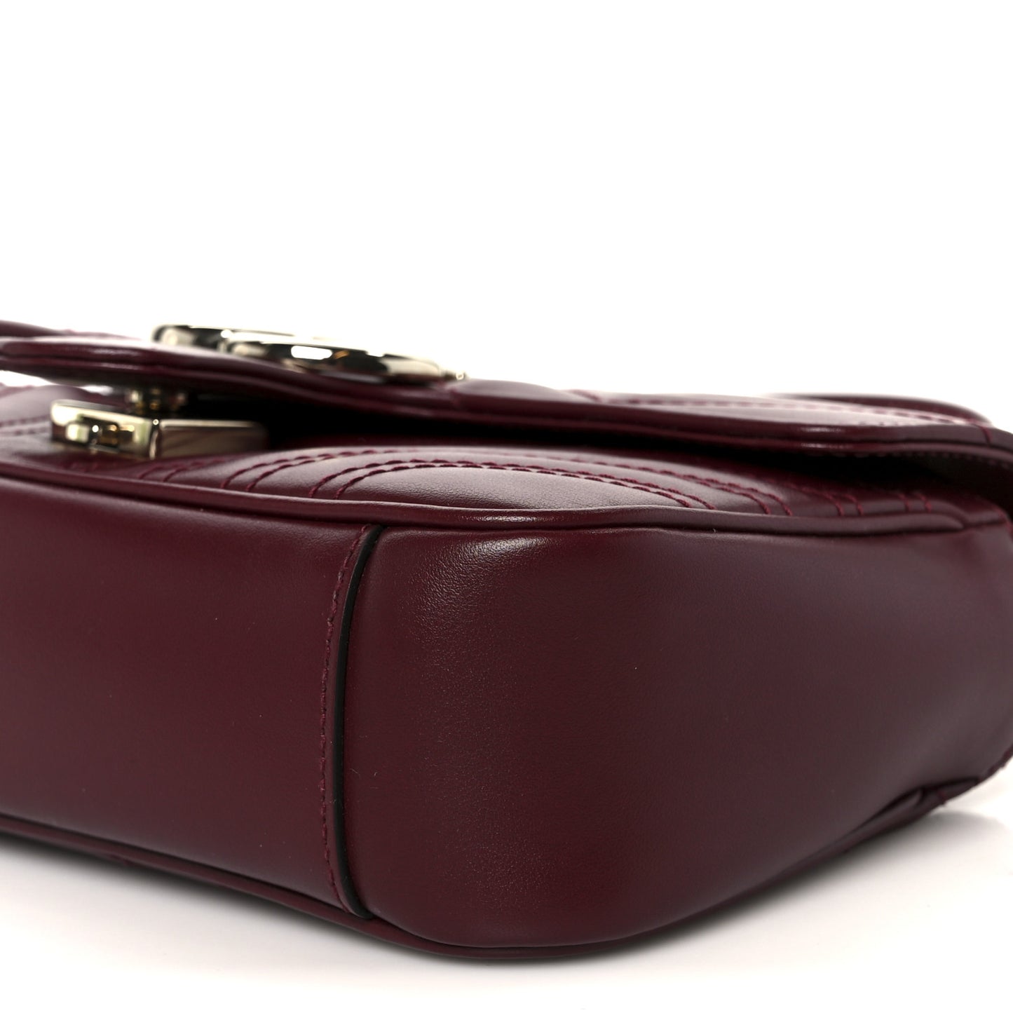 Lambskin Matelasse Mini GG Marmont Shoulder Bag Rosso Ancora