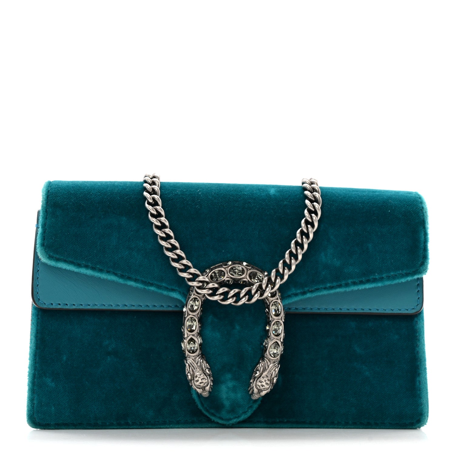 Gucci Velvet Super Mini Dionysus Shoulder Bag Pavone Cyan 1 of 11