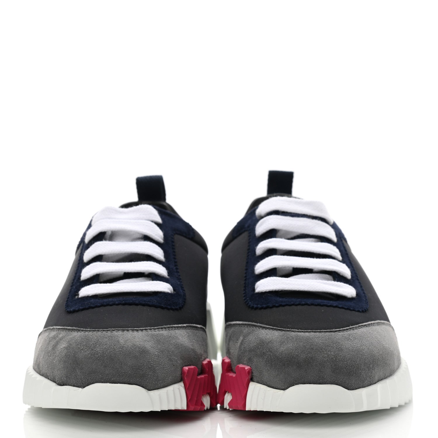 Hermes Technical Canvas Suede Goatskin Womens Bouncing Sneakers 35 Black Gris Osmium 2 of 9