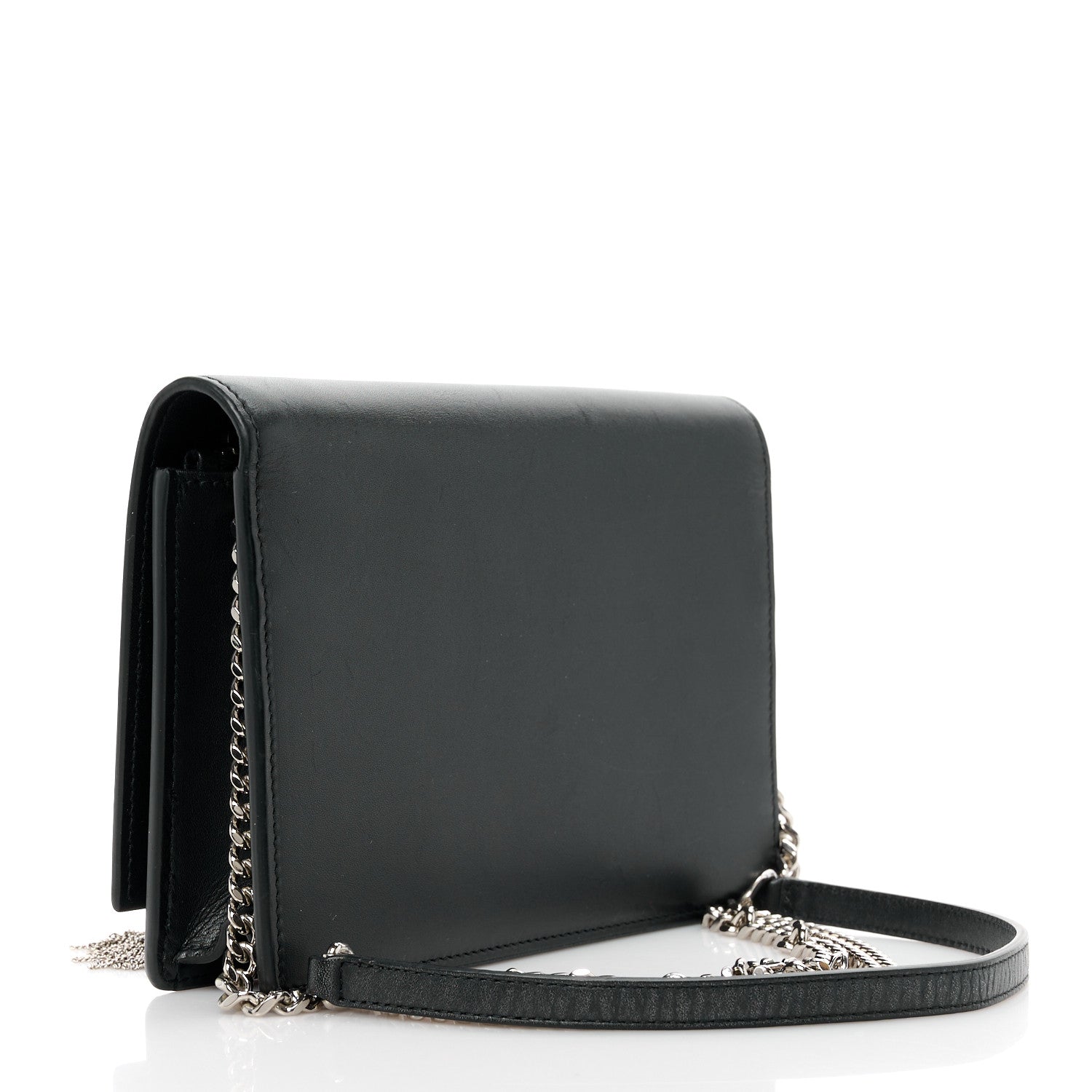 Saint Laurent Smooth Calfskin Classic Monogram Kate Tassel Chain Wallet Black 3 of 11
