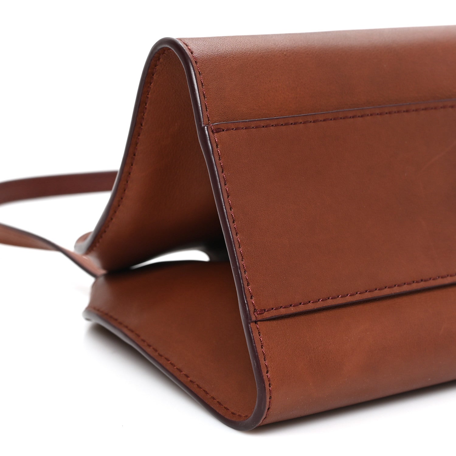 The Row Polished Saddle Calfskin Peggy Clutch New Burgundy 8 of 9