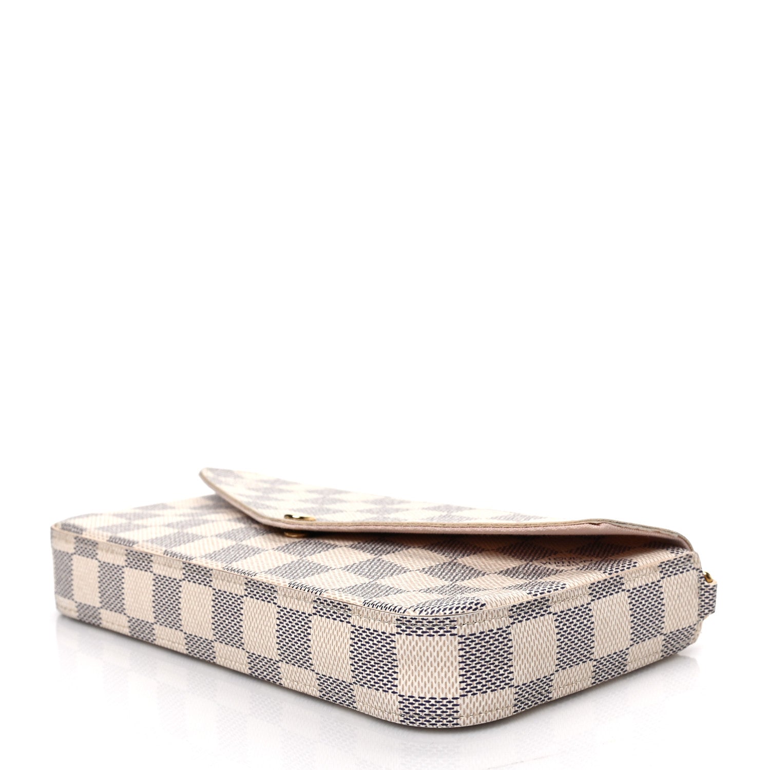 Louis Vuitton Damier Azur Pochette Felicie Chain Wallet Rose Ballerine 9 of 9