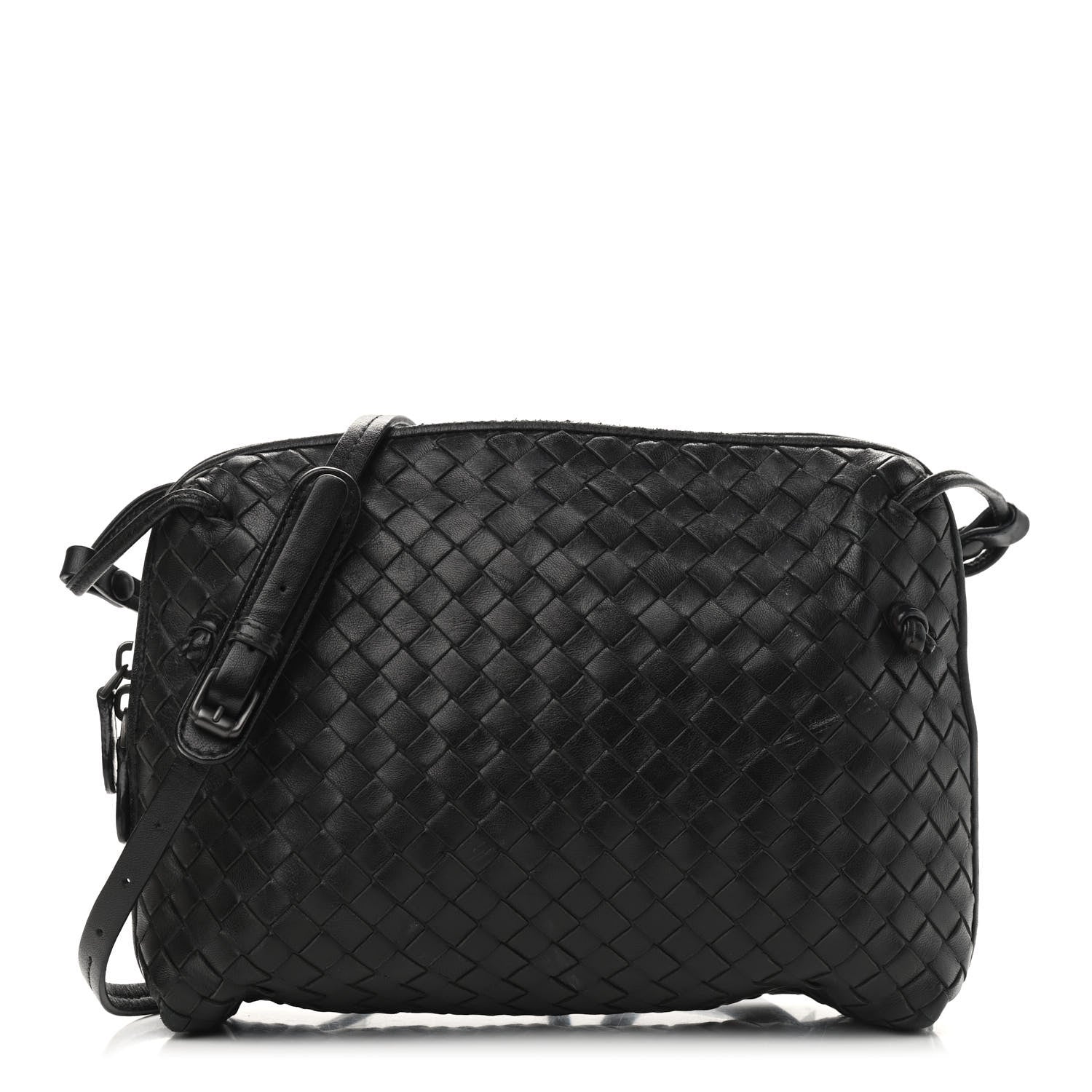 Bottega Veneta Nappa Intrecciato Nodini Crossbody Messenger Black 1 of 11