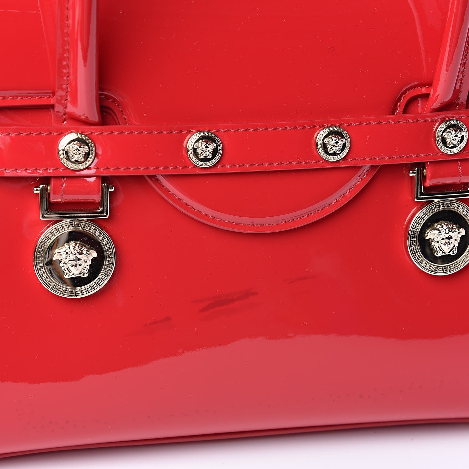 Versace Patent Small Signature Bag Red 11 of 12