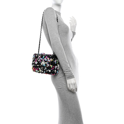 Chanel Silk Lambskin Ribbon Classic Flap Bag Turquoise Multicolor 2 of 12
