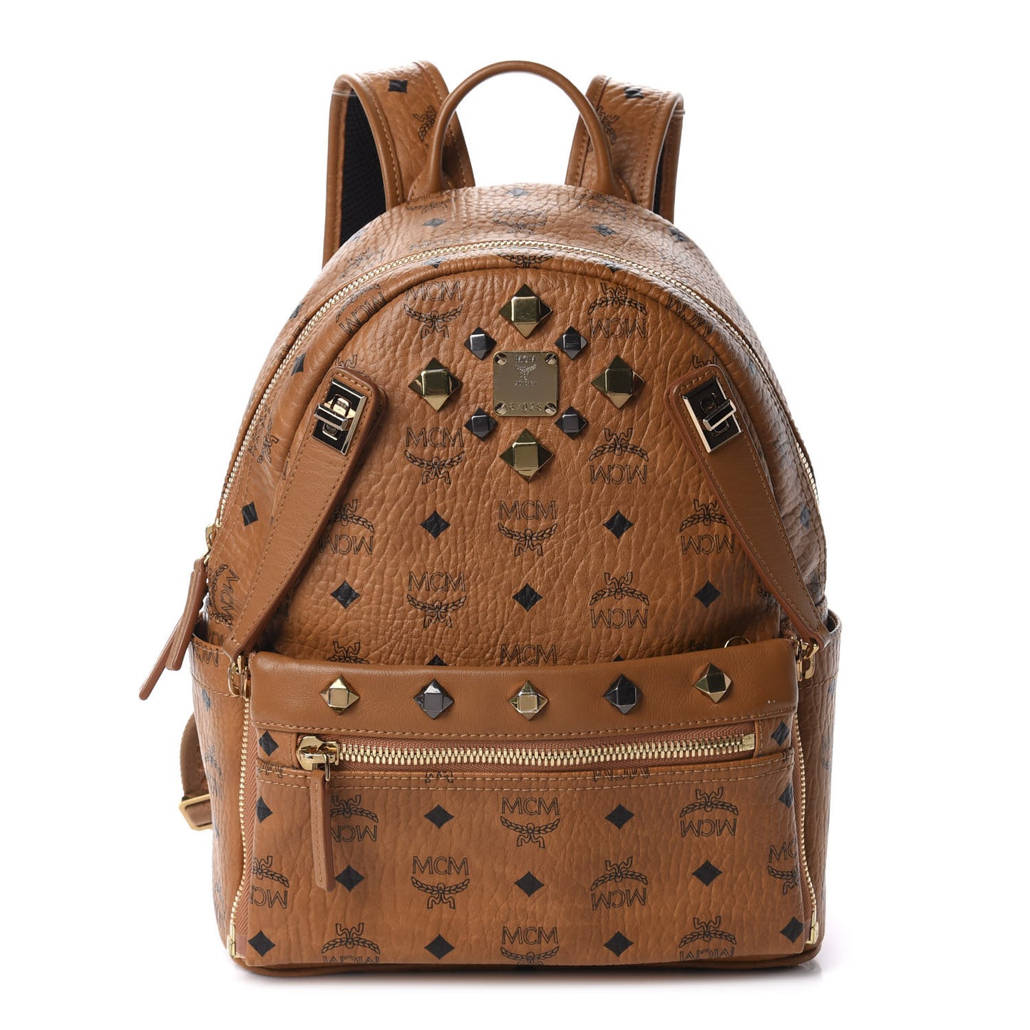 Visetos Studded Small Dual Stark Backpack Cognac