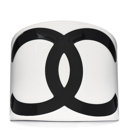 Chanel Resin CC Cuff White Black 1 of 3