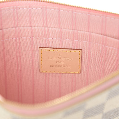 Louis Vuitton Damier Azur Neverfull MM GM Pochette Rose Ballerine 5 of 6
