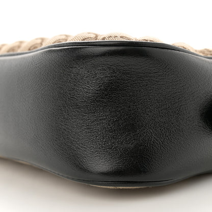 Gucci Monogram Matelasse Diagonal Small GG Marmont Chain Shoulder Bag Beige Black 10 of 13