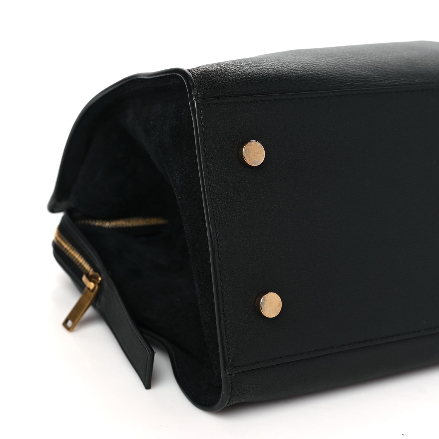 Saint Laurent Calfskin Suede Small Monogram Downtown Cabas Black 9 of 10