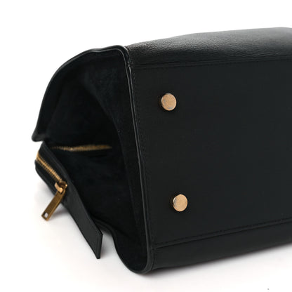 Saint Laurent Calfskin Suede Small Monogram Downtown Cabas Black 9 of 10