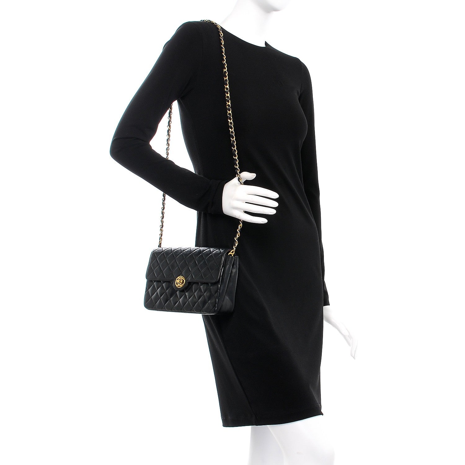 Chanel Lambskin Quilted Small Single Flap Black 2 of 14