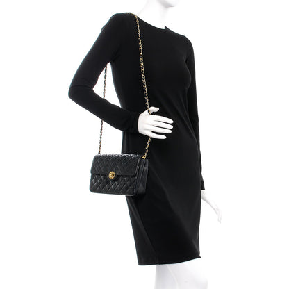 Chanel Lambskin Quilted Small Single Flap Black 2 of 14