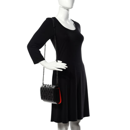 Christian Louboutin Calfskin Spikes Loubinthesky Paloma Clutch Black 2 of 14