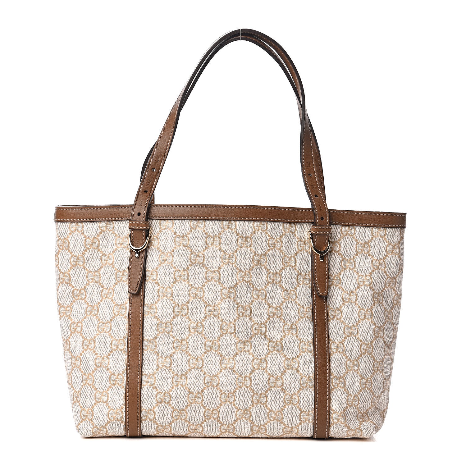 Gucci GG Supreme Monogram Calfskin Small Nice Tote New Mystic White Beige Brown 1 of 9