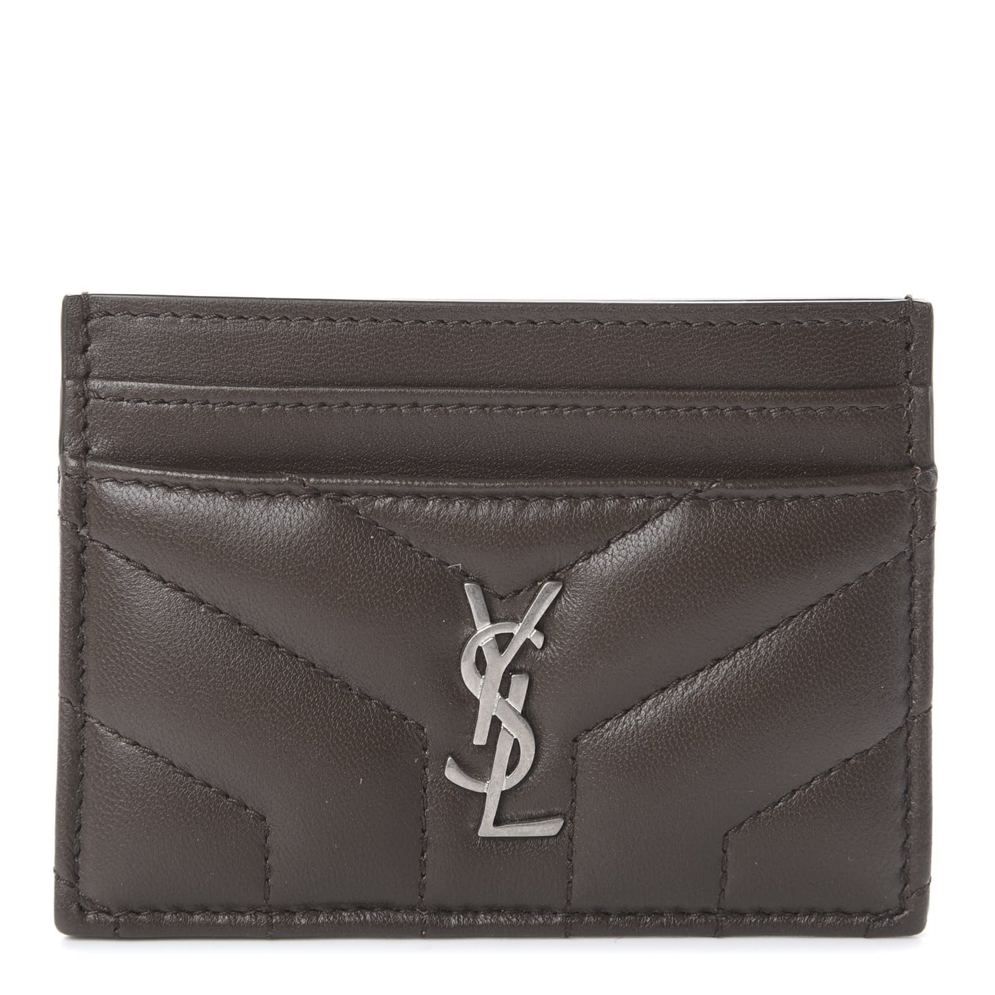 Calfskin Y Quilted Monogram LouLou Credit Card Case Faggio