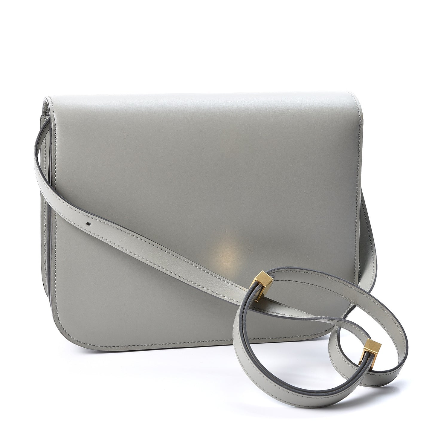 Box Calfskin Medium Classic Box Flap Bag Zinc