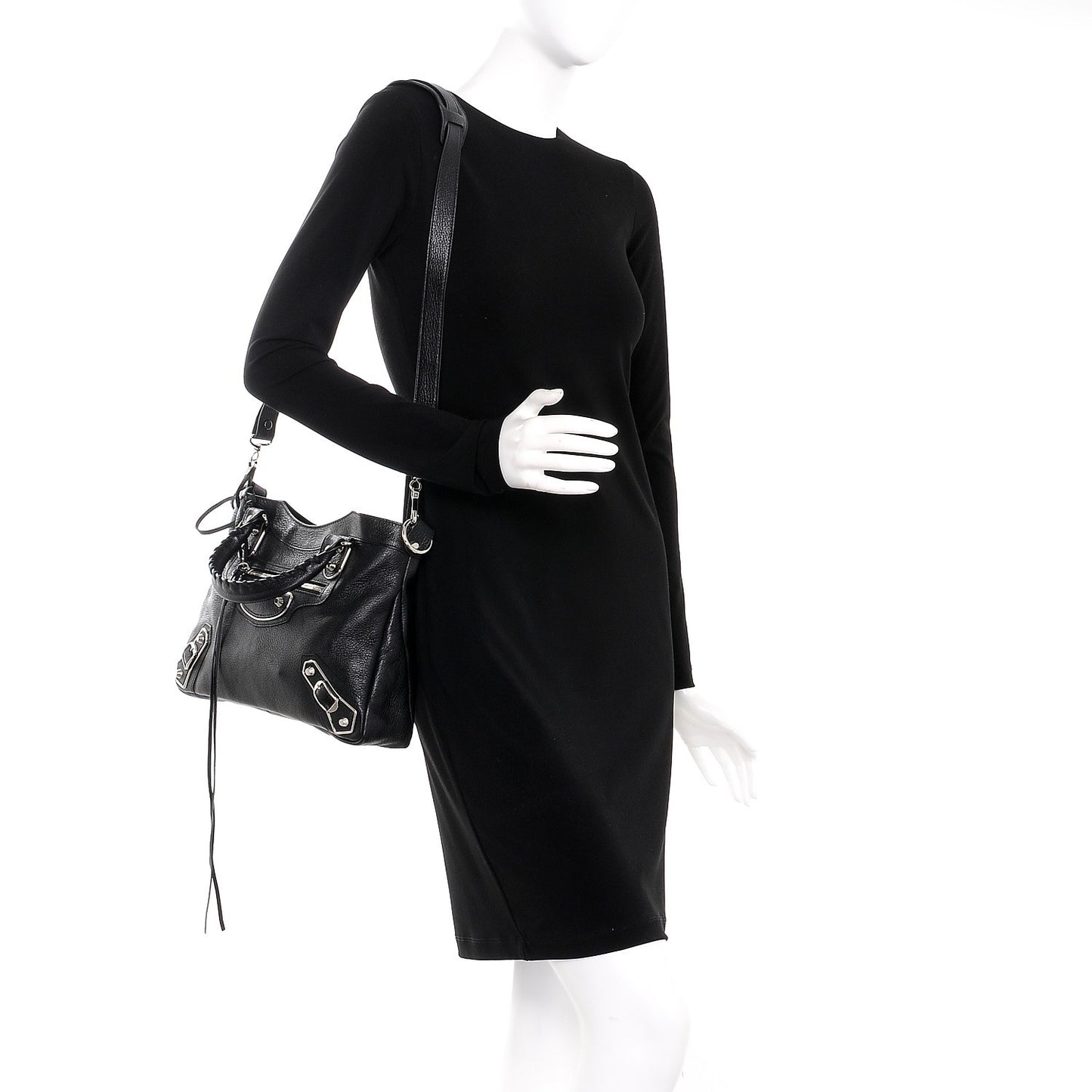 Chevre Silver Metallic Edge Hardware Town Black