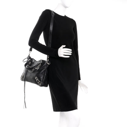 Balenciaga Chevre Silver Metallic Edge Hardware Town Black 2 of 8