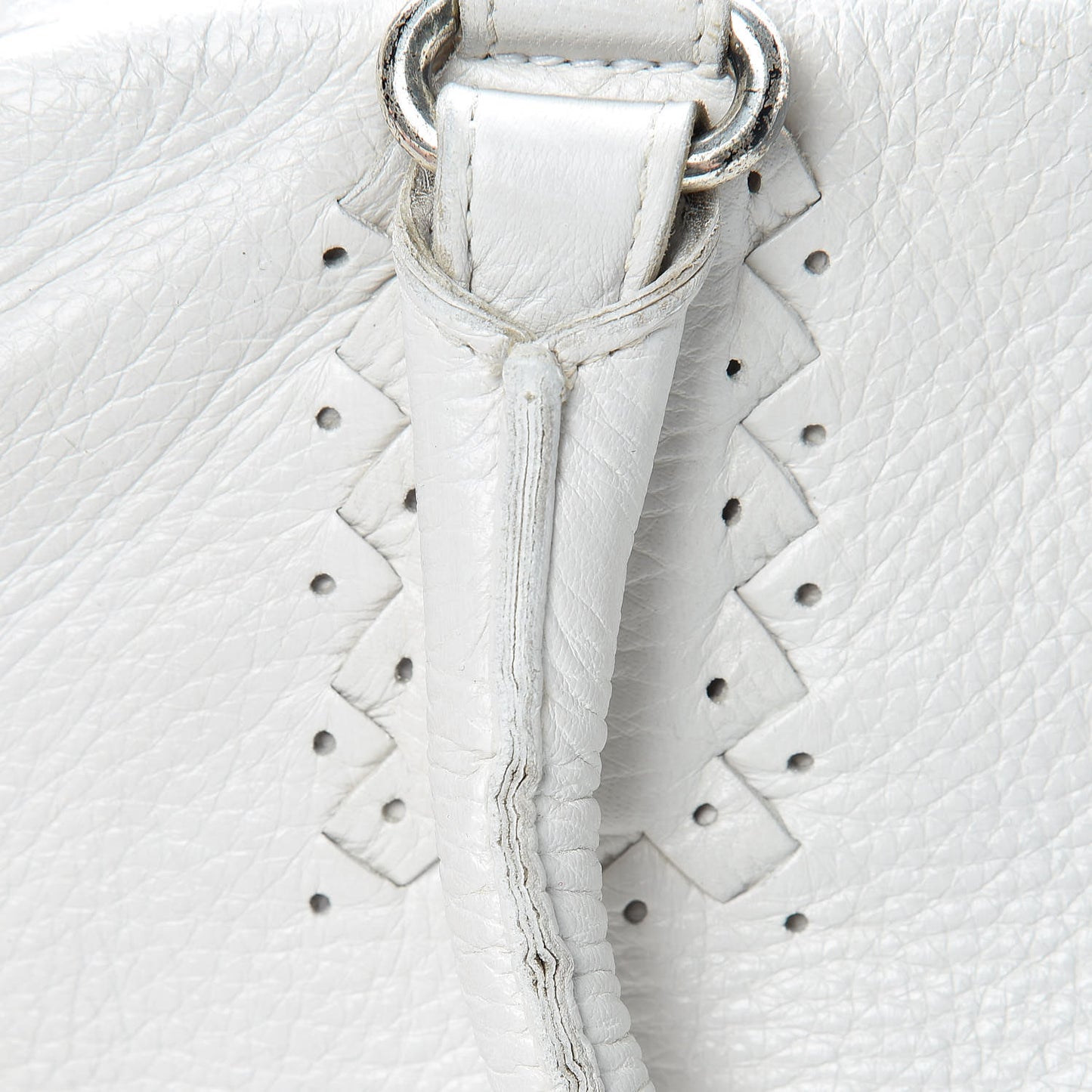 Cervo Deerskin Intrecciato Satchel White