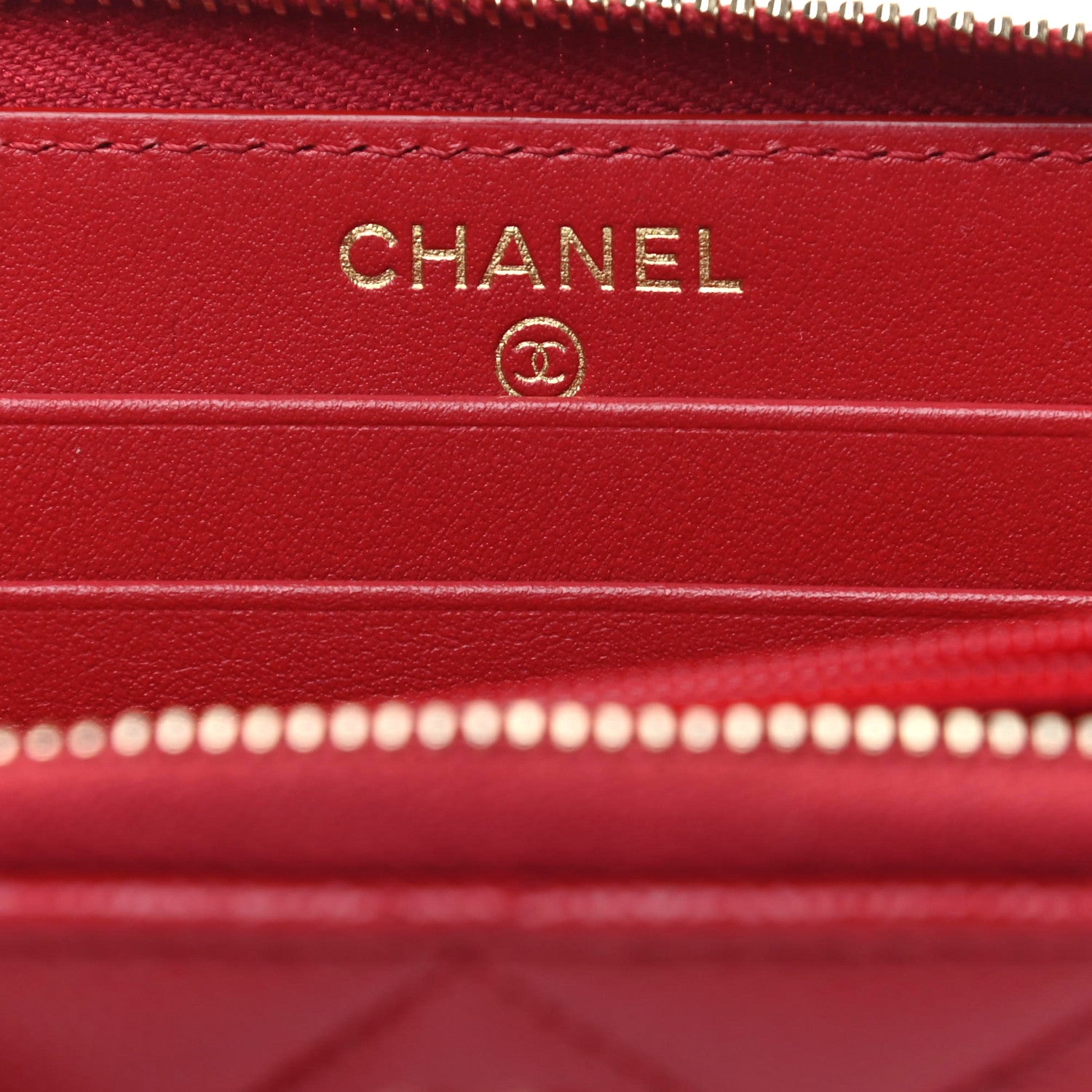 Chanel Caviar Quilted Medium Zip Around Wallet Red 6 of 8