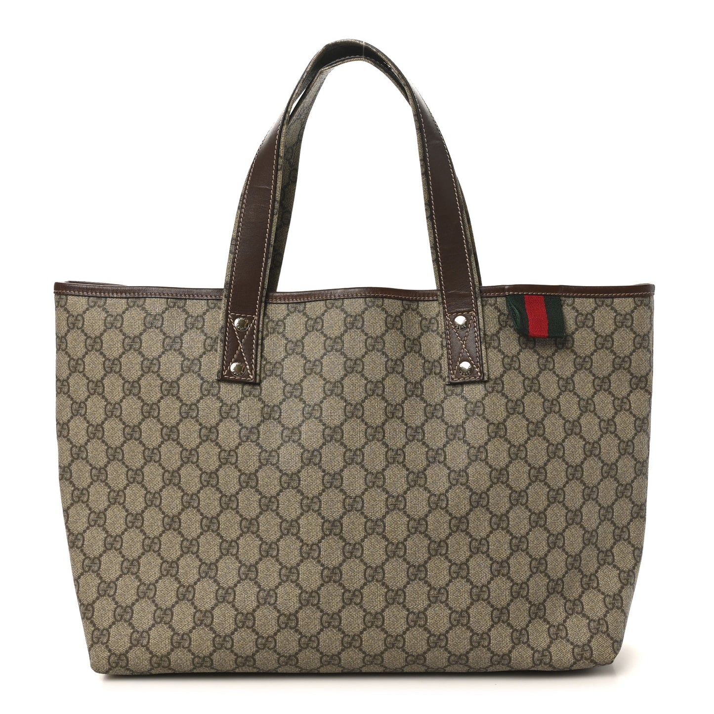 GG Plus Monogram Medium Signature Web Loop Tote Brown