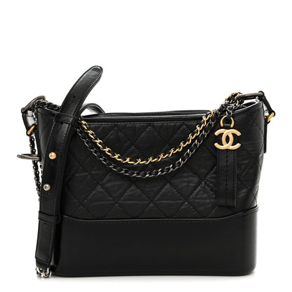Chanel Aged Calfskin Quilted New Medium Gabrielle Hobo Black 1 of 9