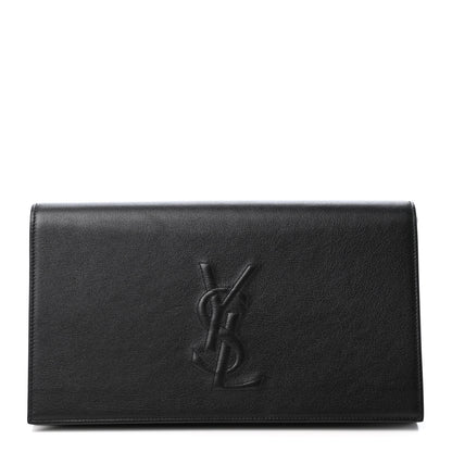 Saint Laurent Calfskin Monogram Large Belle De Jour Clutch Black 1 of 4