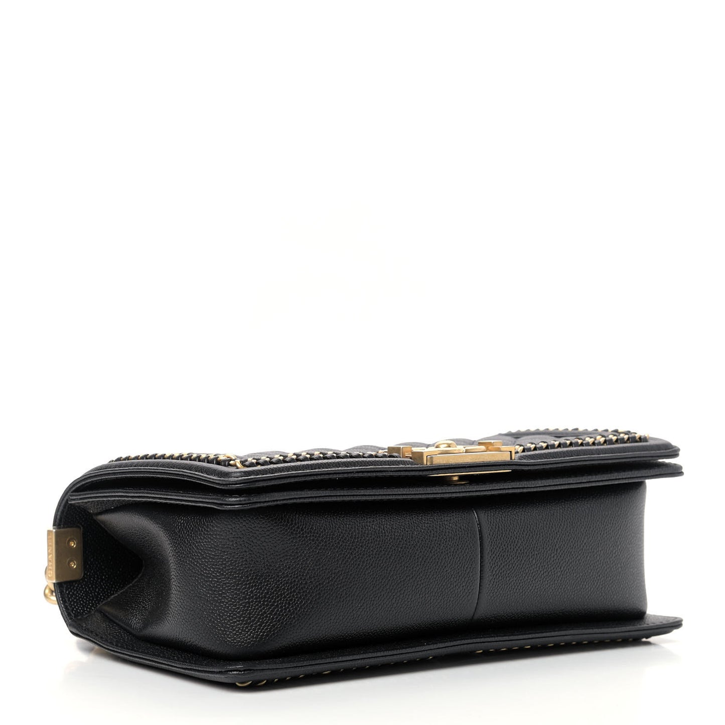 Caviar Quilted Medium Chain Around Boy Flap Black