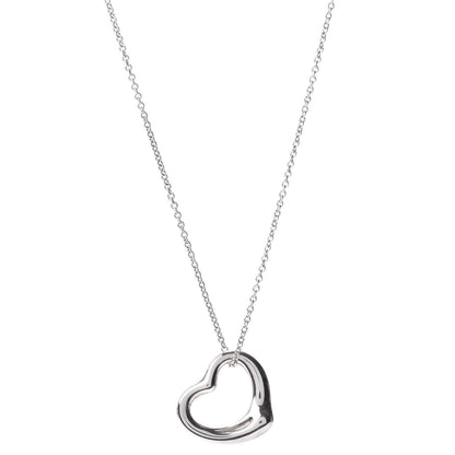 Tiffany Sterling Silver 22mm Elsa Peretti Open Heart Pendant Necklace 1 of 4