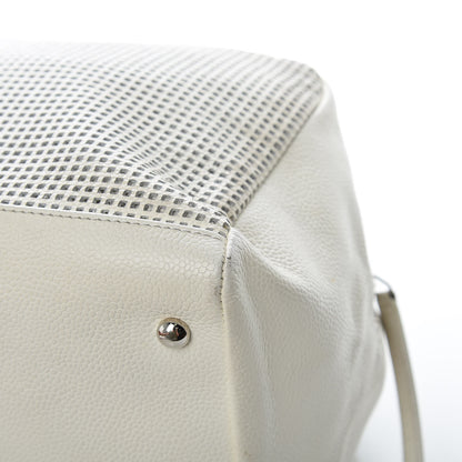 Chanel Caviar Perforated Bowler White 10 of 15