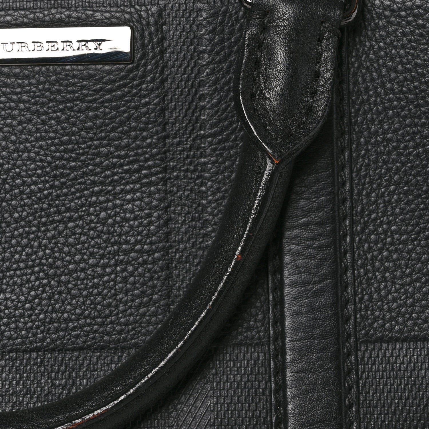Burberry Heritage Grain Check Embossed Briefcase Black 9 of 10