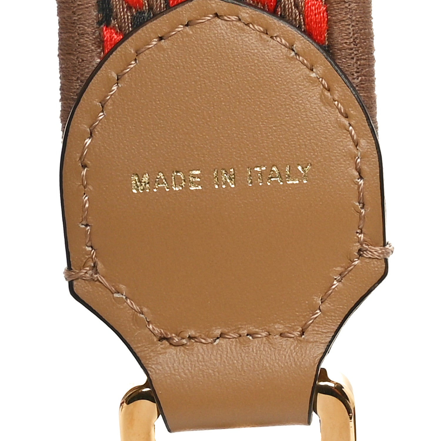 Fendi Ribbon Vitello King Logo Embossed Gingham Woven Adjustable Strap You 4 of 4