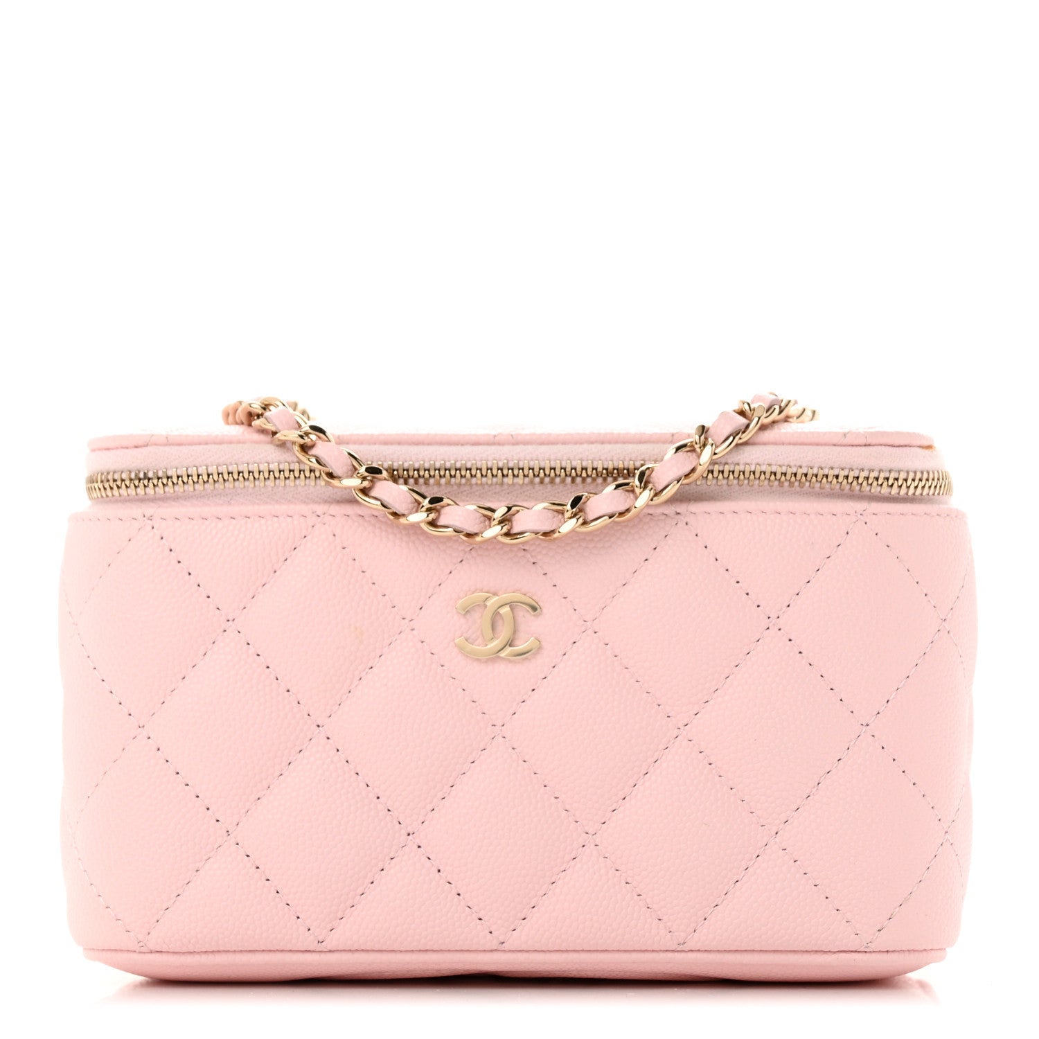 Chanel Caviar Quilted Small Vanity Case With Chain Light Pink 1 of 10