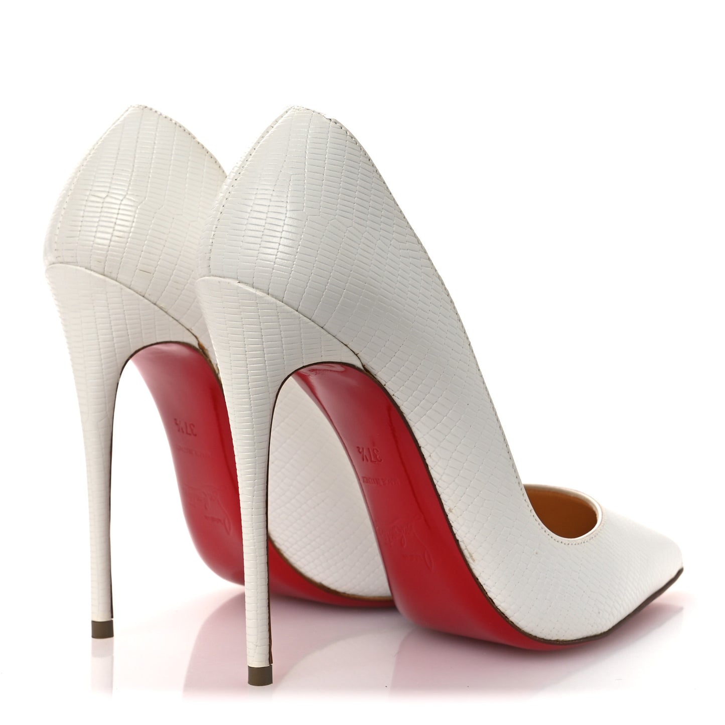 Calfskin Lizard Embossed So Kate 120 Pumps 37.5 White